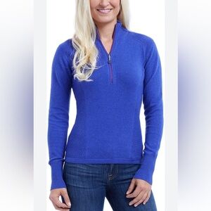 Eddie Bauer 1/2 Zip Pullover Blue Purple Sweater Size L
